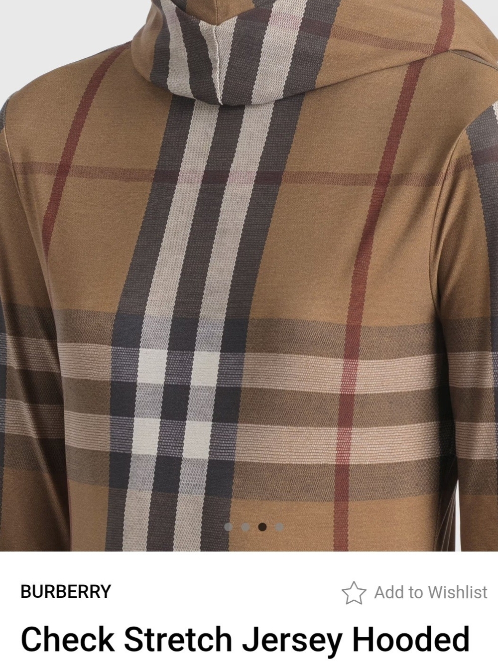 Burberry  Check Stretch Jersey Hooded Jersey